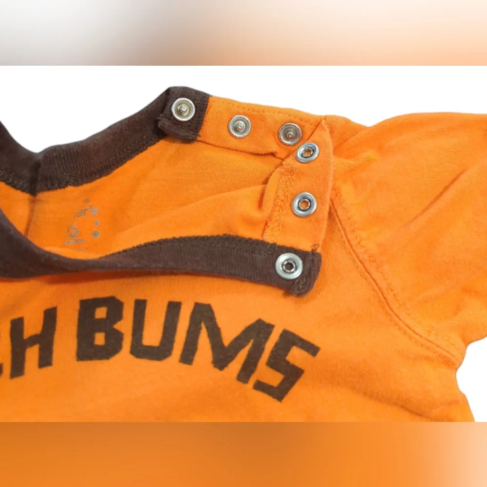 Carter's Beach Bums Orange Baby Onesie Size 6 Months.